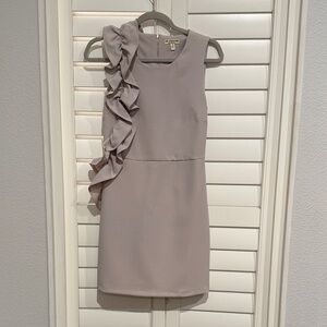 Ruffled Dress in Taupe
